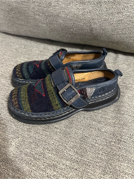 Born Shoes - Born Leather Aztec Blanket Clogs Womens Size 6